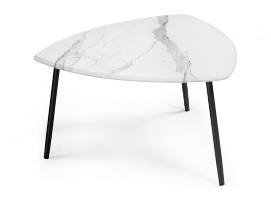 Комплект столиков Лойс 80х80х46(60х60х38) мрамор белый / дуб вотан в Ростове-на-Дону