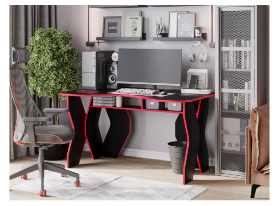 Компьютерный стол Вивианн 140х89х75 красный / черный в Ростове-на-Дону