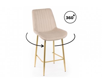 Полубарный стул Седа 360 бежевый (zd 210) / золотой