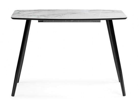 Стеклянный стол Эмма 110(150)x70 белый мрамор / черный в Ростове-на-Дону