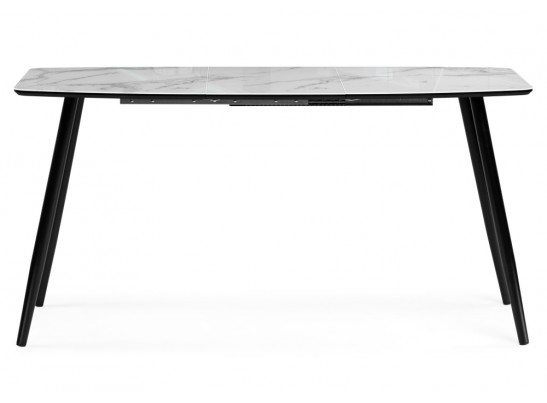 Стеклянный стол Эмма 110(150)x70 белый мрамор / черный в Ростове-на-Дону