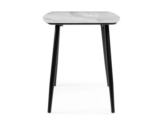 Стеклянный стол Эмма 110(150)x70 белый мрамор / черный в Ростове-на-Дону