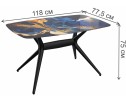 Стеклянный стол SHT-TU30-2/TT32 118/77 стекло / МДФ черный / синий сапфир в Ростове-на-Дону