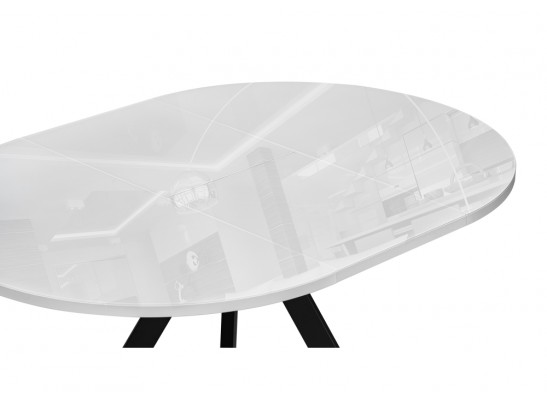 Стеклянный стол Трейси 110(150)х100х75 белый / черный в Ростове-на-Дону