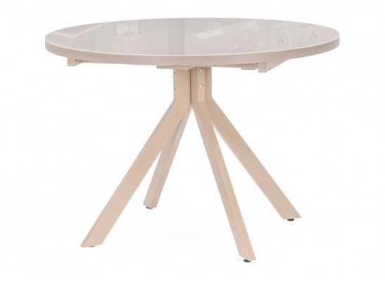 Стеклянный стол Веллор 100(135)х100х78 капучино в Ростове-на-Дону