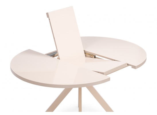 Стеклянный стол Веллор 100(135)х100х78 капучино в Ростове-на-Дону