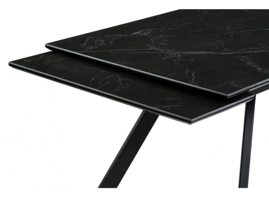 Стол Габбро 140(200)х80х76 черный мрамор / черный в Ростове-на-Дону