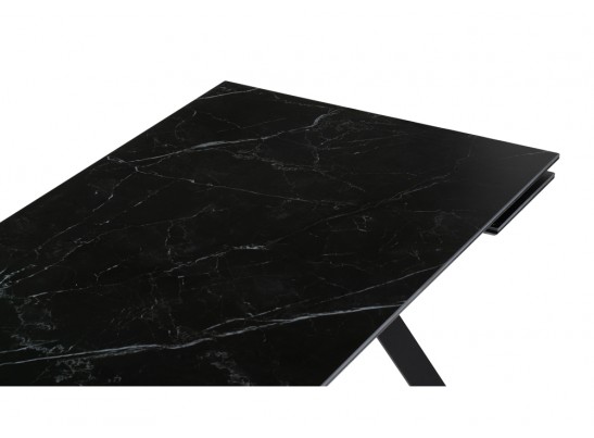 Стол Габбро 140(200)х80х76 черный мрамор / черный в Ростове-на-Дону