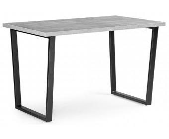 Стол Лота Лофт 140х80х75 25 мм черный матовый / бетон