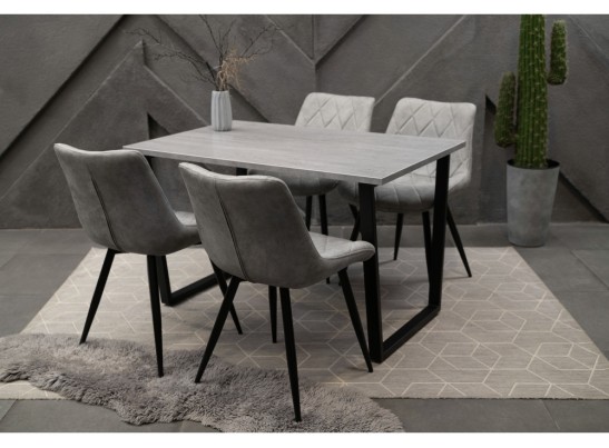 Стол Лота Лофт 140х80х75 25 мм черный матовый / бетон в Ростове-на-Дону