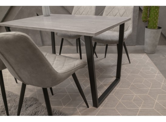 Стол Лота Лофт 140х80х75 25 мм черный матовый / бетон в Ростове-на-Дону