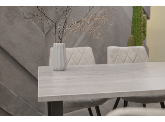 Стол Лота Лофт 140х80х75 25 мм черный матовый / бетон в Ростове-на-Дону