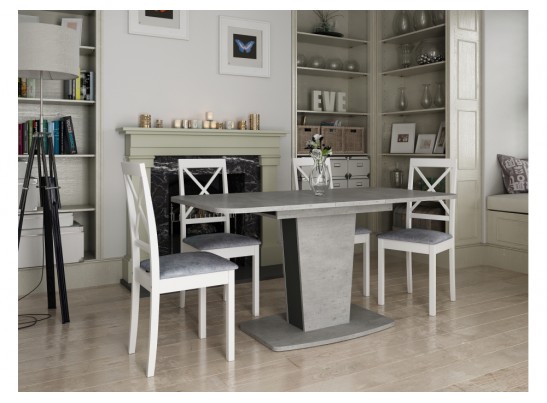 Стол на тумбе Токио-28 120(152)х75х76 метрополитан грей / антрацит в Ростове-на-Дону