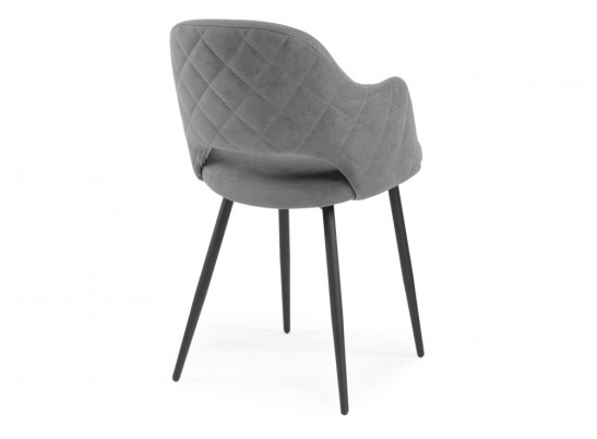 Стул на металлокаркасе Гутрид прошивка ромбы сзади серый / черный каркас в Ростове-на-Дону