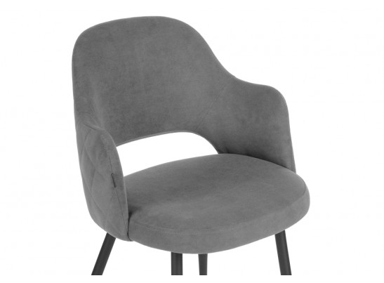 Стул на металлокаркасе Гутрид прошивка ромбы сзади серый / черный каркас в Ростове-на-Дону