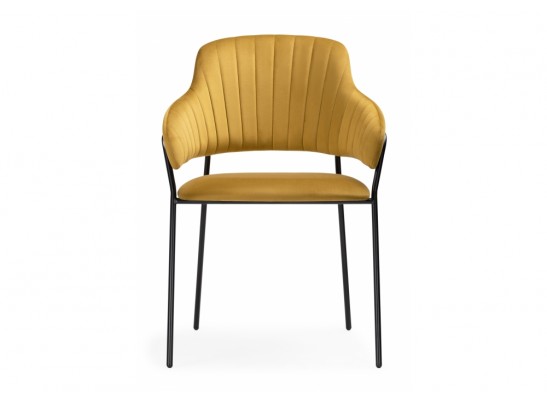 Стул на металлокаркасе Инклес желтый / черный глянец в Ростове-на-Дону