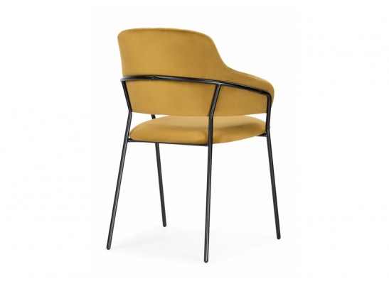 Стул на металлокаркасе Инклес желтый / черный глянец в Ростове-на-Дону