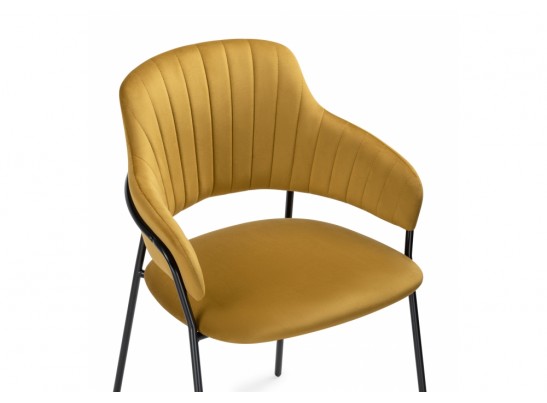 Стул на металлокаркасе Инклес желтый / черный глянец в Ростове-на-Дону