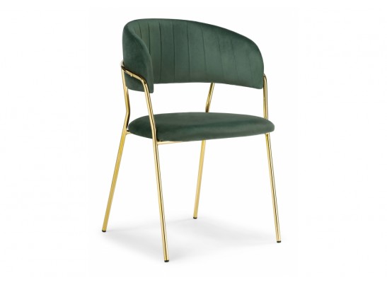 Стул на металлокаркасе Kamelia dark green / gold в Ростове-на-Дону