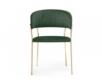 Стул на металлокаркасе Kamelia dark green / gold