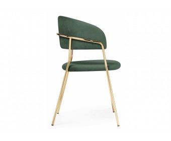Стул на металлокаркасе Kamelia dark green / gold