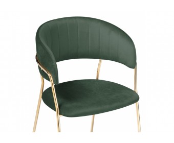 Стул на металлокаркасе Kamelia dark green / gold