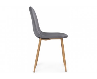 Стул на металлокаркасе Lilu dark grey / wood