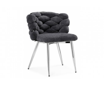 Стул на металлокаркасе Rendi gray-blue / chrome