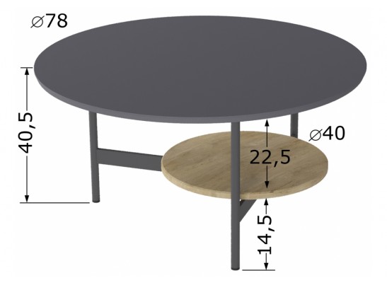 Журнальный стол Калифорния Марио Графит/дуб сонома в Ростове-на-Дону