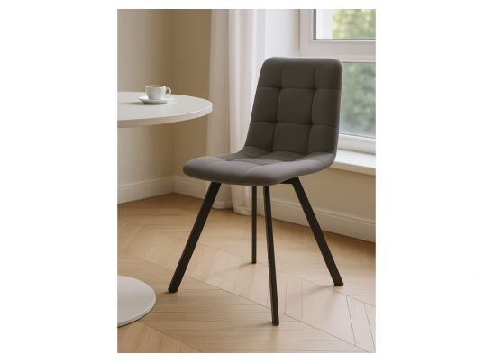 Стул на металлокаркасе Симпл темно-серый / черный в Ростове-на-Дону