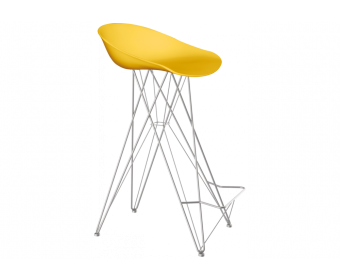 Барный стул SHT-ST19/S66 желтый / хром лак