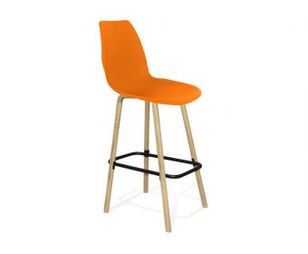 Барный стул SHT-ST29/S94 оранжевый ral2003 / прозрачный лак / черный