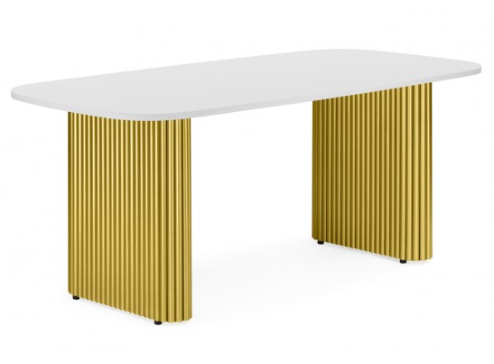 Деревянный стол Бавария B 200 х 90 белая пленка шагрень / золото