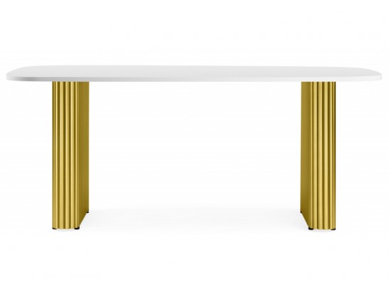 Деревянный стол Бавария B 200 х 90 белая пленка шагрень / золото