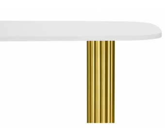 Деревянный стол Бавария B 200 х 90 белая пленка шагрень / золото
