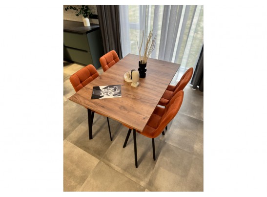 Деревянный стол Кортни 117 (157) x 77 дуб крафт табачный / черный матовый в Ростове-на-Дону