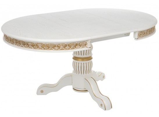 Деревянный стол Лорд молочный / золотая патина в Ростове-на-Дону