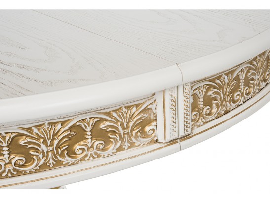 Деревянный стол Лорд молочный / золотая патина в Ростове-на-Дону