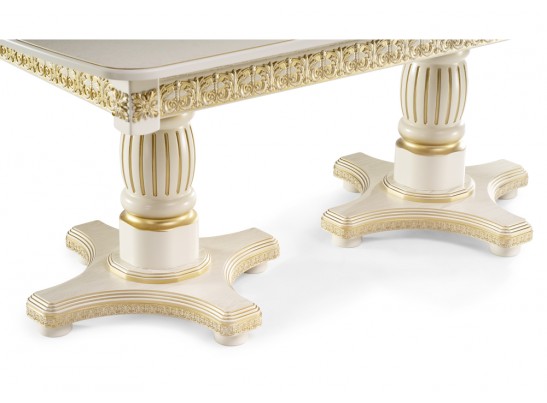 Деревянный стол Морнит 180(240)х100 слоновая кость / золото в Ростове-на-Дону