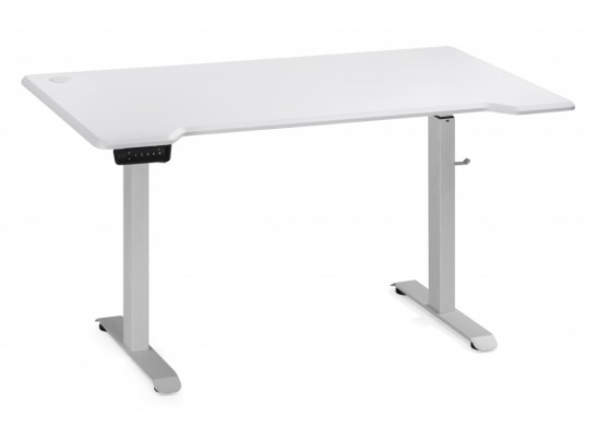 Компьютерный стол Маркос с механизмом подъема 140х80х75 белый / шагрень белая в Ростове-на-Дону