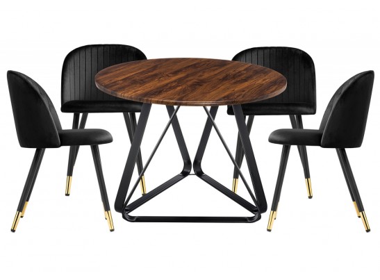 Обеденная группа Иокон black / brown / gold в Ростове-на-Дону
