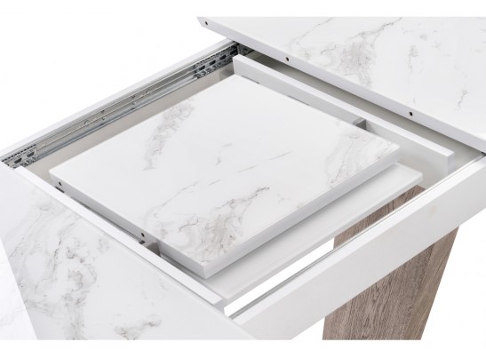 Обеденная группа Виргел светло-серый / белый / белая шагрень / дуб в Ростове-на-Дону