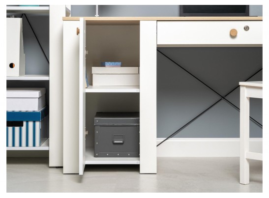 Письменный стол Джастин 12.154 126,2х54,8х75,3 белый шагрень / дуб белый exclusive в Ростове-на-Дону