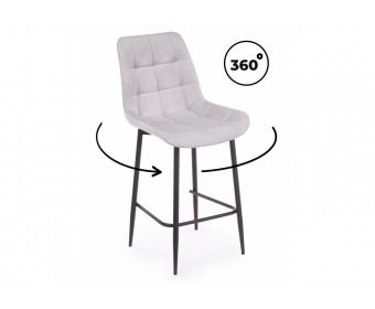 Полубарный стул Челси 360 светло-серый (zd 960) / черный