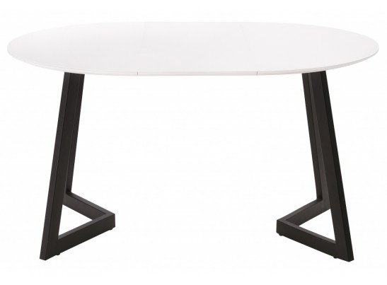 Стеклянный стол Алингсос 100(140)х100х76 белый / белая шагрень в Ростове-на-Дону