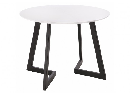 Стеклянный стол Алингсос 100(140)х100х76 белый / белая шагрень в Ростове-на-Дону