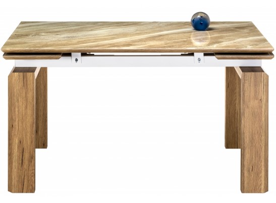 Стеклянный стол Давос 140(200)х80х78 бежевый мрамор в Ростове-на-Дону