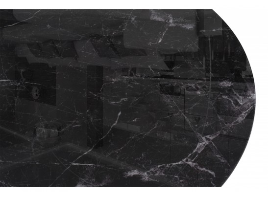 Стеклянный стол Нэнси 110х110 черный мрамор / черный в Ростове-на-Дону