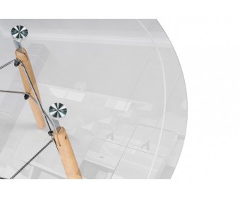 Стеклянный стол PT-151 90х76 clear glass / wood