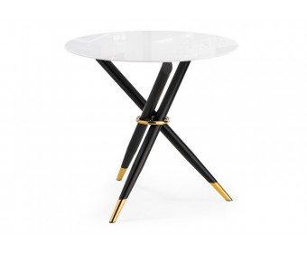 Стеклянный стол Rock 80х75 white / black